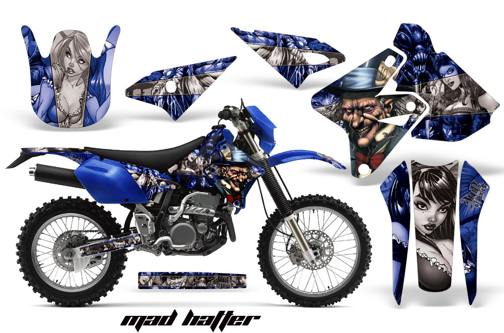 Dirt Bike Graphics Kit Decal Sticker Wrap For Suzuki DRZ400S 2000-2018 HATTER SILVER BLUE-atv motorcycle utv parts accessories gear helmets jackets gloves pantsAll Terrain Depot