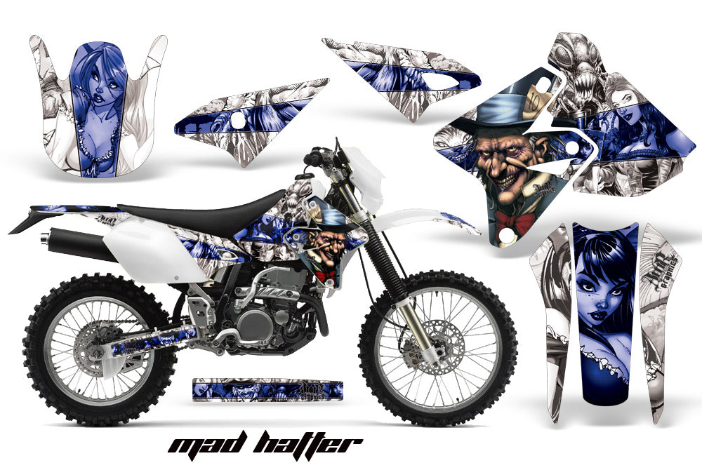 Dirt Bike Graphics Kit Decal Sticker Wrap For Suzuki DRZ400S 2000-2018 HATTER BLUE WHITE-atv motorcycle utv parts accessories gear helmets jackets gloves pantsAll Terrain Depot