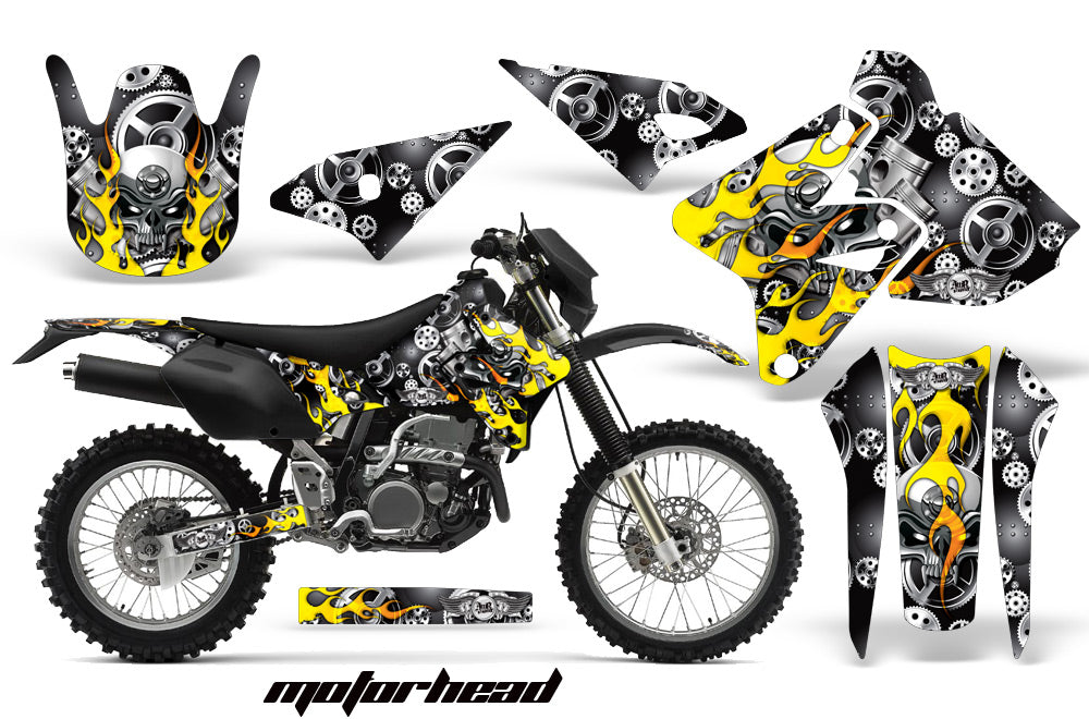 Dirt Bike Graphics Kit Decal Sticker Wrap For Suzuki DRZ400S 2000-2018 MOTORHEAD BLACK-atv motorcycle utv parts accessories gear helmets jackets gloves pantsAll Terrain Depot