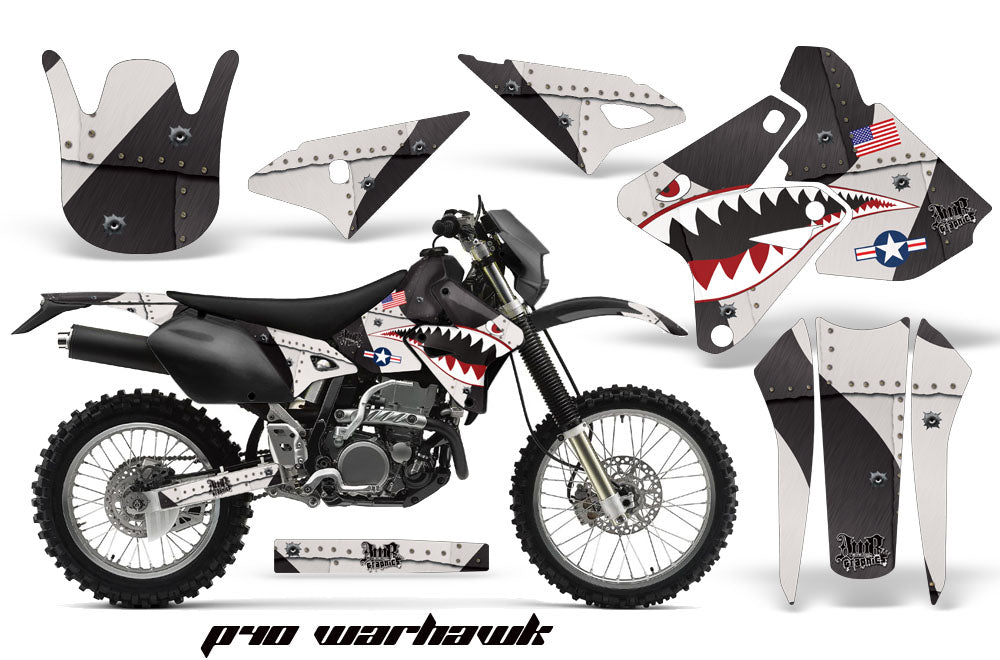 Dirt Bike Graphics Kit Decal Sticker Wrap For Suzuki DRZ400S 2000-2018 WARHAWK BLACK-atv motorcycle utv parts accessories gear helmets jackets gloves pantsAll Terrain Depot