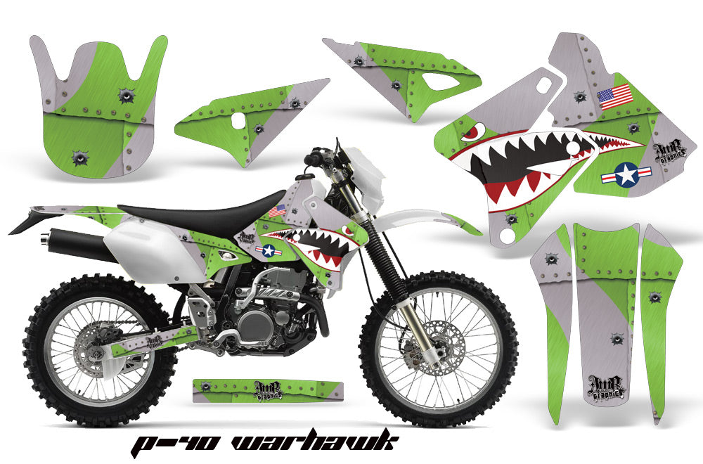 Dirt Bike Graphics Kit Decal Sticker Wrap For Suzuki DRZ400S 2000-2018 WARHAWK GREEN-atv motorcycle utv parts accessories gear helmets jackets gloves pantsAll Terrain Depot