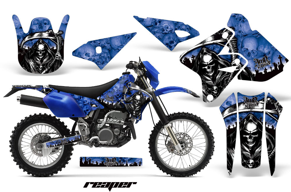 Dirt Bike Graphics Kit Decal Sticker Wrap For Suzuki DRZ400S 2000-2018 REAPER BLUE-atv motorcycle utv parts accessories gear helmets jackets gloves pantsAll Terrain Depot