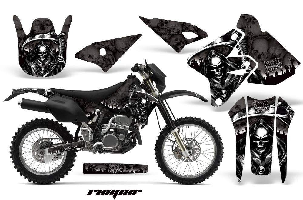 Dirt Bike Graphics Kit Decal Sticker Wrap For Suzuki DRZ400S 2000-2018 REAPER BLACK-atv motorcycle utv parts accessories gear helmets jackets gloves pantsAll Terrain Depot