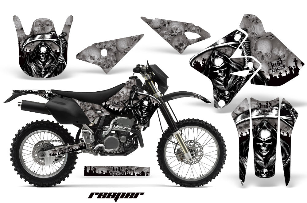 Dirt Bike Graphics Kit Decal Sticker Wrap For Suzuki DRZ400S 2000-2018 REAPER SILVER-atv motorcycle utv parts accessories gear helmets jackets gloves pantsAll Terrain Depot