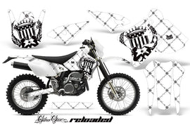 Dirt Bike Graphics Kit Decal Sticker Wrap For Suzuki DRZ400S 2000-2018 RELOADED BLACK WHITE-atv motorcycle utv parts accessories gear helmets jackets gloves pantsAll Terrain Depot