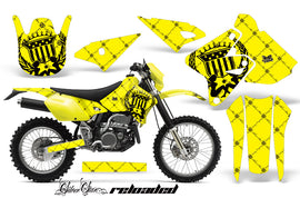 Dirt Bike Graphics Kit Decal Sticker Wrap For Suzuki DRZ400S 2000-2018 RELOADED BLACK YELLOW-atv motorcycle utv parts accessories gear helmets jackets gloves pantsAll Terrain Depot