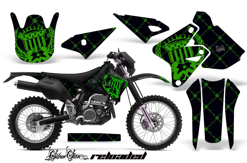 Dirt Bike Graphics Kit Decal Sticker Wrap For Suzuki DRZ400S 2000-2018 RELOADED GREEN BLACK-atv motorcycle utv parts accessories gear helmets jackets gloves pantsAll Terrain Depot