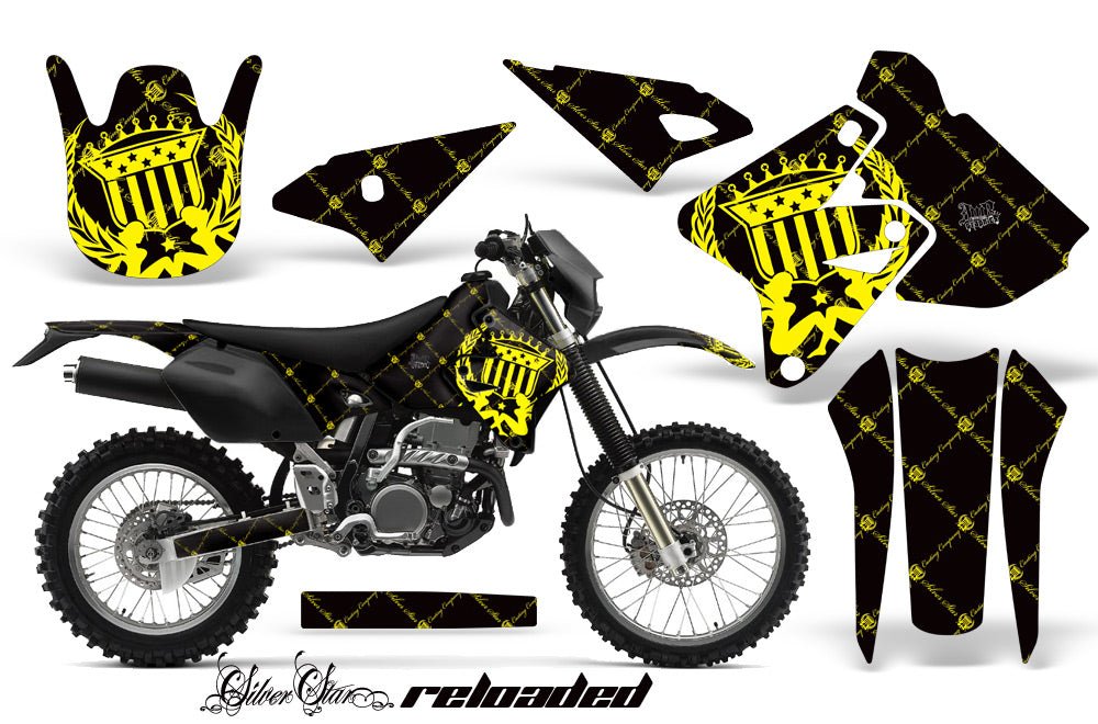 Dirt Bike Graphics Kit Decal Sticker Wrap For Suzuki DRZ400S 2000-2018 RELOADED YELLOW BLACK-atv motorcycle utv parts accessories gear helmets jackets gloves pantsAll Terrain Depot