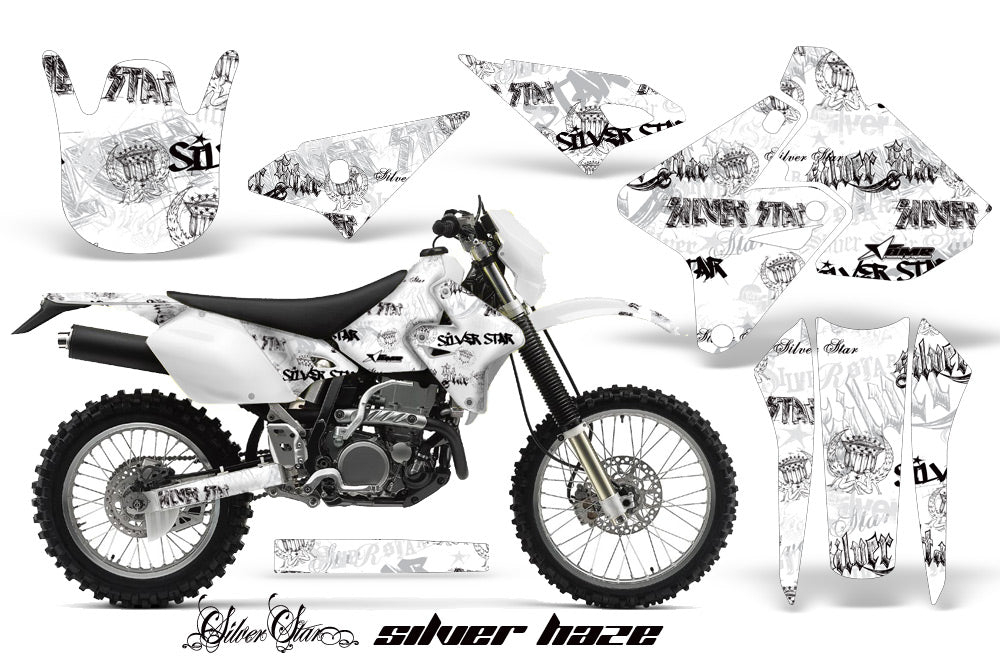 Dirt Bike Graphics Kit Decal Sticker Wrap For Suzuki DRZ400S 2000-2018 SSSH BLACK WHITE-atv motorcycle utv parts accessories gear helmets jackets gloves pantsAll Terrain Depot