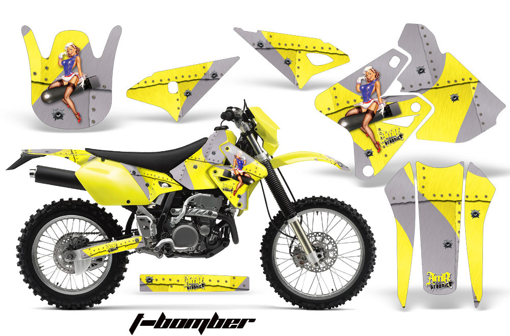 Dirt Bike Graphics Kit Decal Sticker Wrap For Suzuki DRZ400S 2000-2018 TBOMBER YELLOW-atv motorcycle utv parts accessories gear helmets jackets gloves pantsAll Terrain Depot