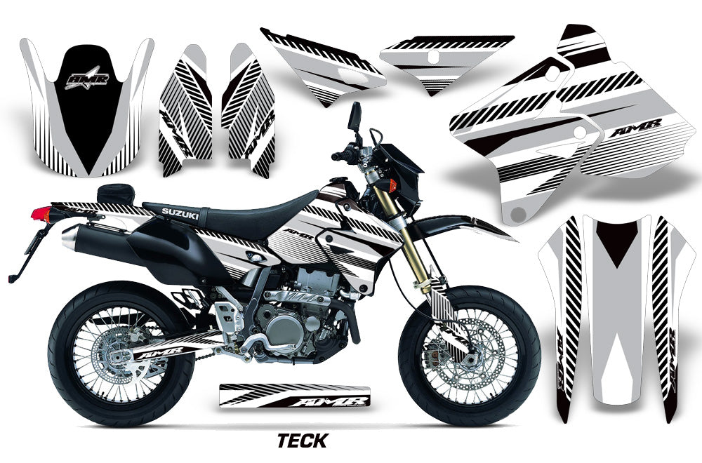 Dirt Bike Graphics Kit Decal Sticker Wrap For Suzuki DRZ400S 2000-2018 TECK SILVER-atv motorcycle utv parts accessories gear helmets jackets gloves pantsAll Terrain Depot