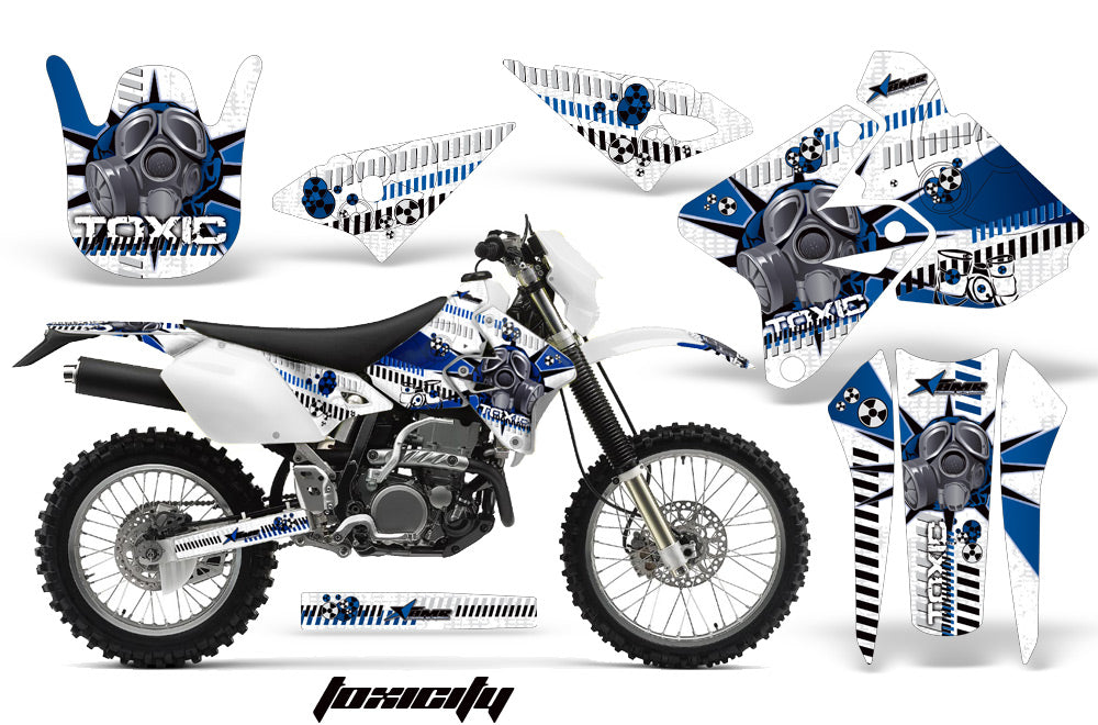 Dirt Bike Graphics Kit Decal Sticker Wrap For Suzuki DRZ400S 2000-2018 TOXIC BLUE WHITE-atv motorcycle utv parts accessories gear helmets jackets gloves pantsAll Terrain Depot