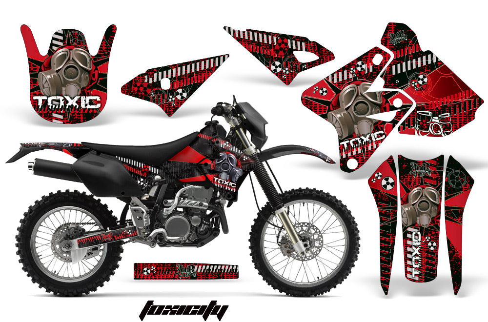 Dirt Bike Graphics Kit Decal Sticker Wrap For Suzuki DRZ400S 2000-2018 TOXIC RED BLACK-atv motorcycle utv parts accessories gear helmets jackets gloves pantsAll Terrain Depot