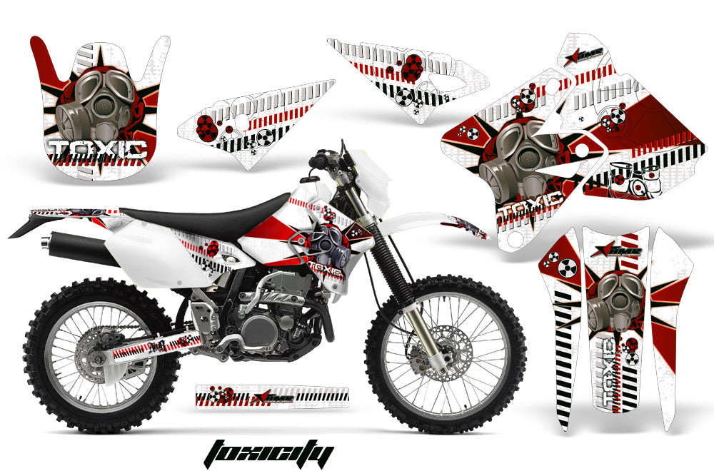 Dirt Bike Graphics Kit Decal Sticker Wrap For Suzuki DRZ400S 2000-2018 TOXIC RED WHITE-atv motorcycle utv parts accessories gear helmets jackets gloves pantsAll Terrain Depot