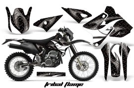 Dirt Bike Graphics Kit Decal Sticker Wrap For Suzuki DRZ400S 2000-2018 TRIBAL WHITE BLACK-atv motorcycle utv parts accessories gear helmets jackets gloves pantsAll Terrain Depot