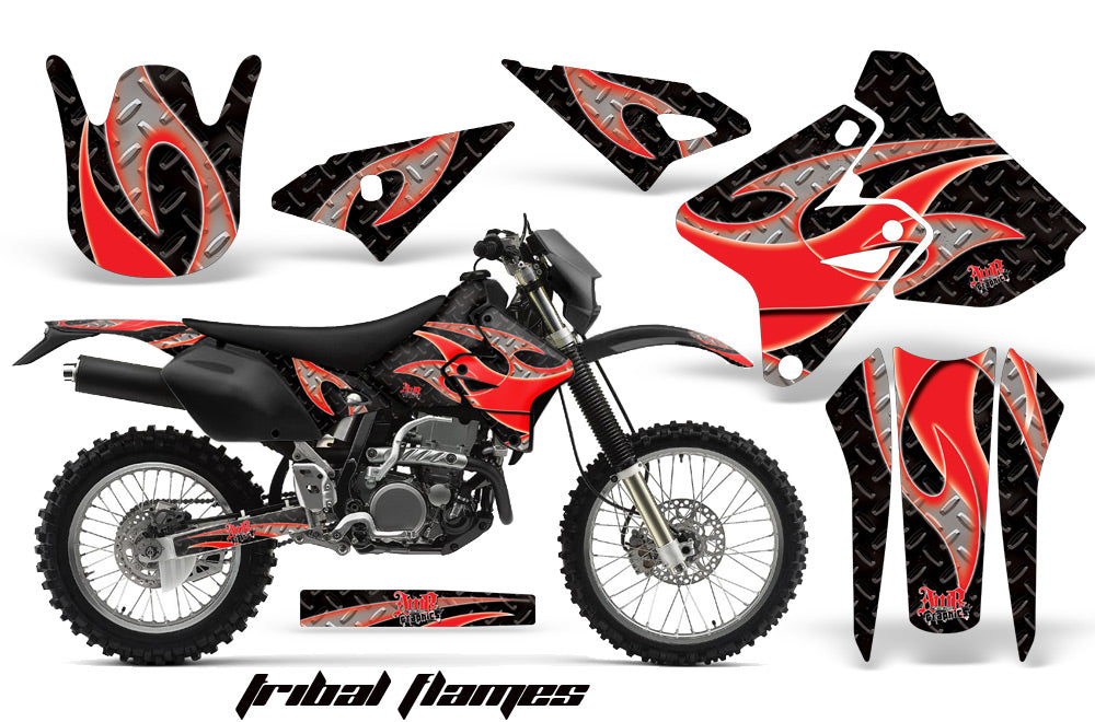 Dirt Bike Graphics Kit Decal Sticker Wrap For Suzuki DRZ400S 2000-2018 TRIBAL RED BLACK-atv motorcycle utv parts accessories gear helmets jackets gloves pantsAll Terrain Depot