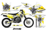 Dirt Bike Graphics Kit Decal Sticker Wrap For Suzuki DRZ400S 2000-2018 TOXIC YELLOW WHITE