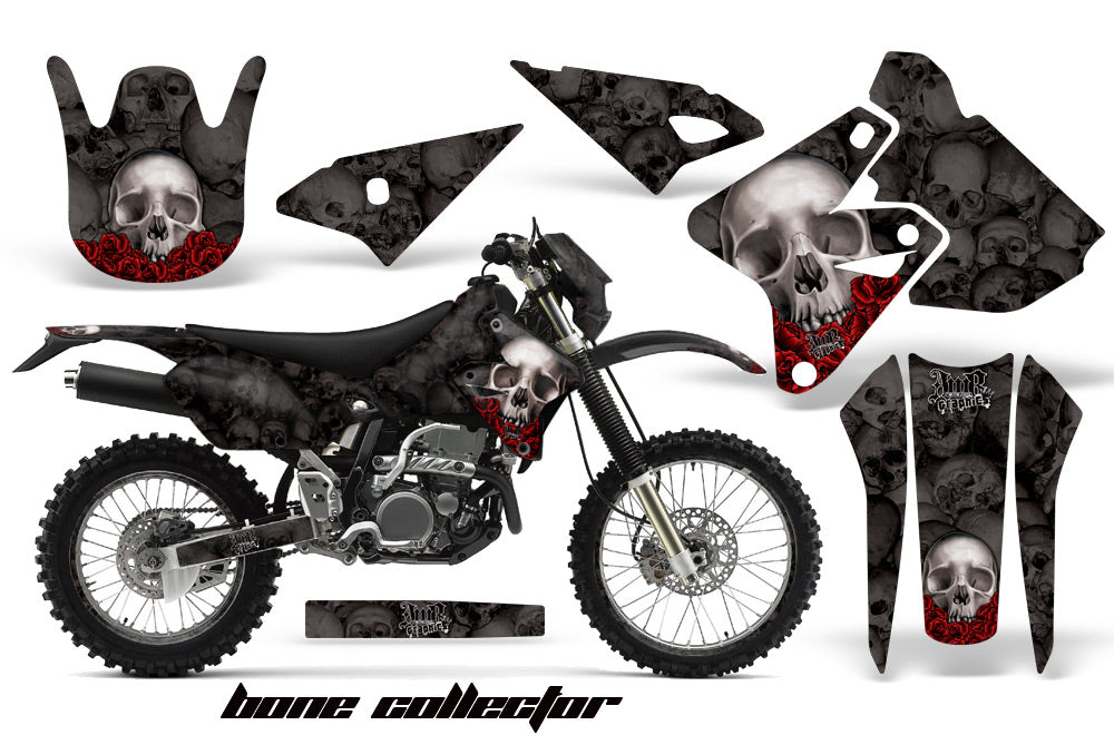 Graphics Kit Decal Sticker Wrap + # Plates For Suzuki DRZ400S 2000-2018 BONES BLACK-atv motorcycle utv parts accessories gear helmets jackets gloves pantsAll Terrain Depot
