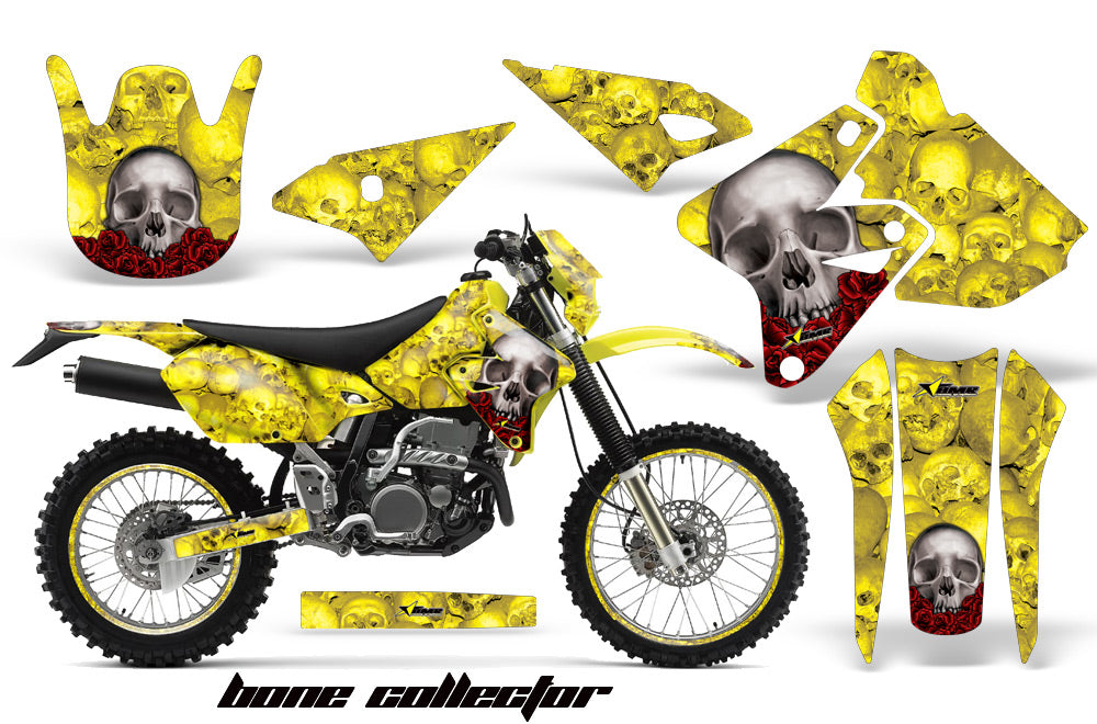 Graphics Kit Decal Sticker Wrap + # Plates For Suzuki DRZ400S 2000-2018 BONES YELLOW-atv motorcycle utv parts accessories gear helmets jackets gloves pantsAll Terrain Depot
