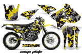 Graphics Kit Decal Sticker Wrap + # Plates For Suzuki DRZ400S 2000-2018 CAMOPLATE YELLOW