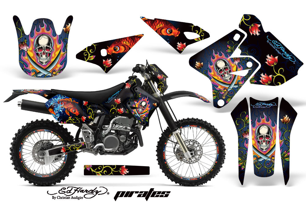 Graphics Kit Decal Sticker Wrap + # Plates For Suzuki DRZ400S 2000-2018 EDHP BLACK-atv motorcycle utv parts accessories gear helmets jackets gloves pantsAll Terrain Depot