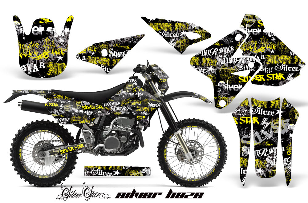 Graphics Kit Decal Sticker Wrap + # Plates For Suzuki DRZ400S 2000-2018 SSSH YELLOW BLACK-atv motorcycle utv parts accessories gear helmets jackets gloves pantsAll Terrain Depot