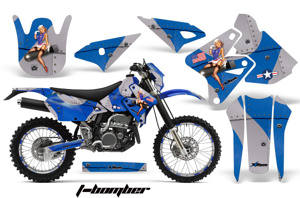 Graphics Kit Decal Sticker Wrap + # Plates For Suzuki DRZ400S 2000-2018 TBOMBER BLACK-atv motorcycle utv parts accessories gear helmets jackets gloves pantsAll Terrain Depot