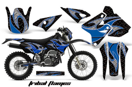 Graphics Kit Decal Sticker Wrap + # Plates For Suzuki DRZ400S 2000-2018 TRIBAL FLAMES BLUE BLACK-atv motorcycle utv parts accessories gear helmets jackets gloves pantsAll Terrain Depot