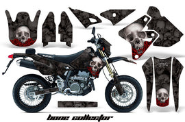 Graphics Kit Decal Sticker Wrap + # Plates For Suzuki DRZ400SM 2000-2018 BONES BLACK-atv motorcycle utv parts accessories gear helmets jackets gloves pantsAll Terrain Depot