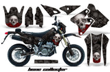 Graphics Kit Decal Sticker Wrap + # Plates For Suzuki DRZ400SM 2000-2018 BONES BLACK