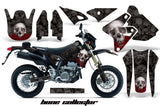 Dirt Bike Graphics Kit Decal Sticker Wrap For Suzuki DRZ400SM 2000-2018 BONES BLACK