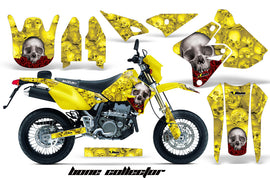Dirt Bike Graphics Kit Decal Sticker Wrap For Suzuki DRZ400SM 2000-2018 BONES YELLOW-atv motorcycle utv parts accessories gear helmets jackets gloves pantsAll Terrain Depot