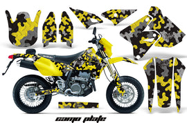 Dirt Bike Graphics Kit Decal Sticker Wrap For Suzuki DRZ400SM 2000-2018 CAMOPLATE YELLOW-atv motorcycle utv parts accessories gear helmets jackets gloves pantsAll Terrain Depot