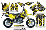 Dirt Bike Graphics Kit Decal Sticker Wrap For Suzuki DRZ400SM 2000-2018 CAMOPLATE YELLOW
