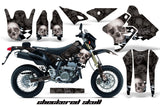 Dirt Bike Graphics Kit Decal Sticker Wrap For Suzuki DRZ400SM 2000-2018 CHECKERED BLACK