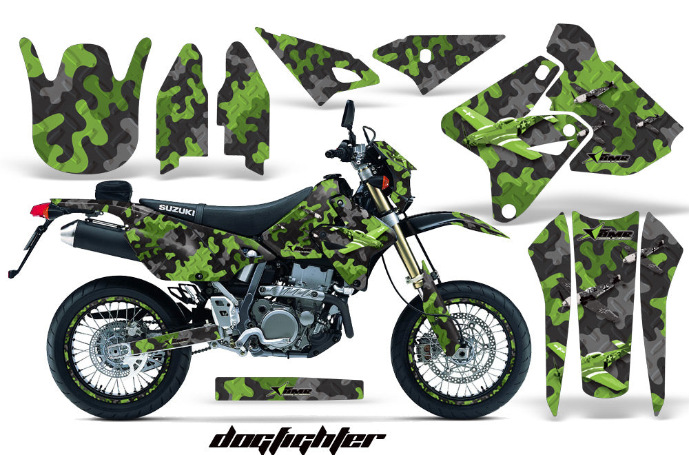 Graphics Kit Decal Sticker Wrap + # Plates For Suzuki DRZ400SM 2000-2018 DOG FIGHT GREEN-atv motorcycle utv parts accessories gear helmets jackets gloves pantsAll Terrain Depot