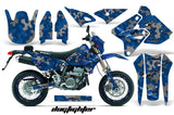 Graphics Kit Decal Sticker Wrap + # Plates For Suzuki DRZ400SM 2000-2018 DOG FIGHT BLUE