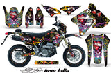 Graphics Kit Decal Sticker Wrap + # Plates For Suzuki DRZ400SM 2000-2018 EDHLK BLACK