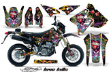 Dirt Bike Graphics Kit Decal Sticker Wrap For Suzuki DRZ400SM 2000-2018 EDHLK BLACK