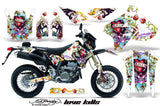 Dirt Bike Graphics Kit Decal Sticker Wrap For Suzuki DRZ400SM 2000-2018 EDHLK WHITE
