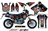 Graphics Kit Decal Sticker Wrap + # Plates For Suzuki DRZ400SM 2000-2018 EDHP BLACK