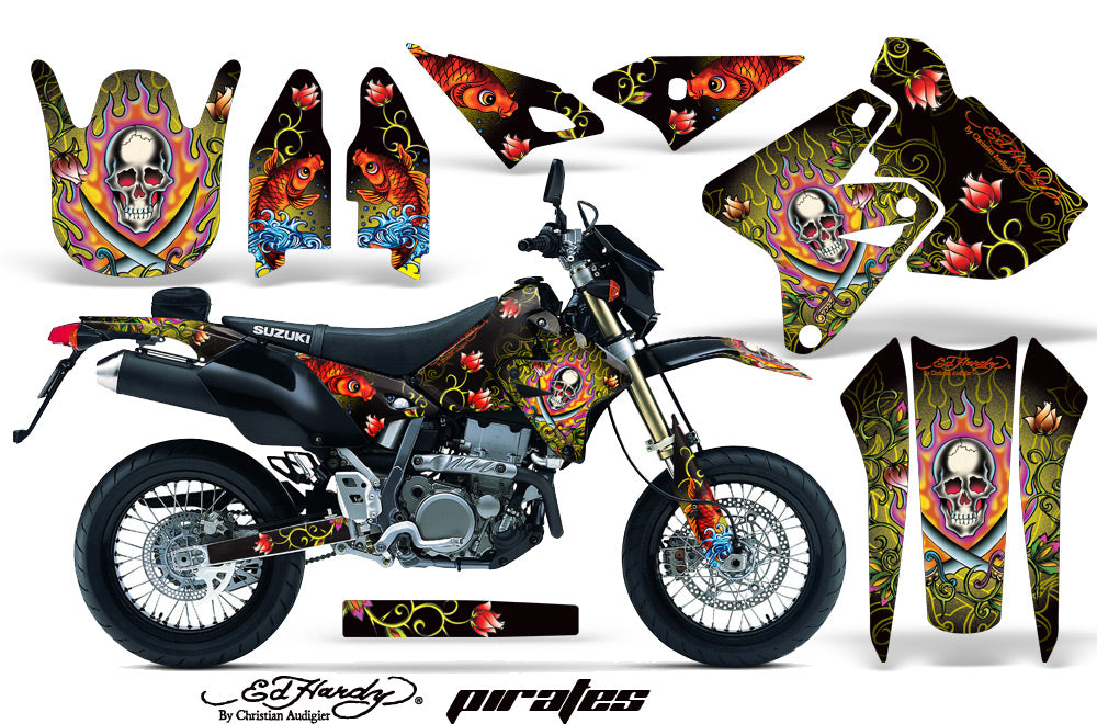 Dirt Bike Graphics Kit Decal Sticker Wrap For Suzuki DRZ400SM 2000-2018 EDHP YELLOW-atv motorcycle utv parts accessories gear helmets jackets gloves pantsAll Terrain Depot