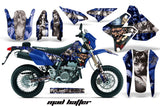Dirt Bike Graphics Kit Decal Sticker Wrap For Suzuki DRZ400SM 2000-2018 HATTER SILVER BLUE