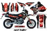 Graphics Kit Decal Sticker Wrap + # Plates For Suzuki DRZ400SM 2000-2018 HATTER RED BLACK