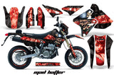 Graphics Kit Decal Sticker Wrap + # Plates For Suzuki DRZ400SM 2000-2018 HATTER RED BLACK