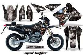 Dirt Bike Graphics Kit Decal Sticker Wrap For Suzuki DRZ400SM 2000-2018 HATTER SILVER BLACK-atv motorcycle utv parts accessories gear helmets jackets gloves pantsAll Terrain Depot