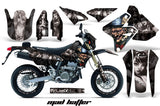 Graphics Kit Decal Sticker Wrap + # Plates For Suzuki DRZ400SM 2000-2018 HATTER SILVER BLACK