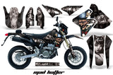 Dirt Bike Graphics Kit Decal Sticker Wrap For Suzuki DRZ400SM 2000-2018 HATTER SILVER BLACK