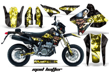 Load image into Gallery viewer, Dirt Bike Graphics Kit Decal Sticker Wrap For Suzuki DRZ400SM 2000-2018 HATTER YELLOW BLACK-atv motorcycle utv parts accessories gear helmets jackets gloves pantsAll Terrain Depot