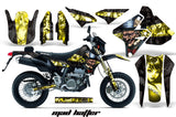 Dirt Bike Graphics Kit Decal Sticker Wrap For Suzuki DRZ400SM 2000-2018 HATTER YELLOW BLACK